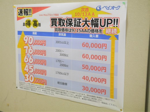 買取保証は毎週タイムリーに改定する