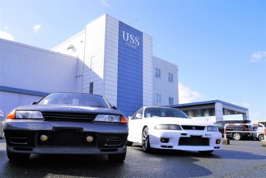 R３２、R３３の日産スカイラインＧＴ－Ｒが並んだ（九州名車コーナー）