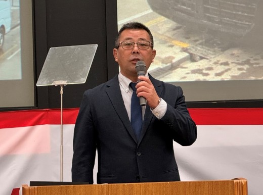 柘植取締役が登壇しあいさつ