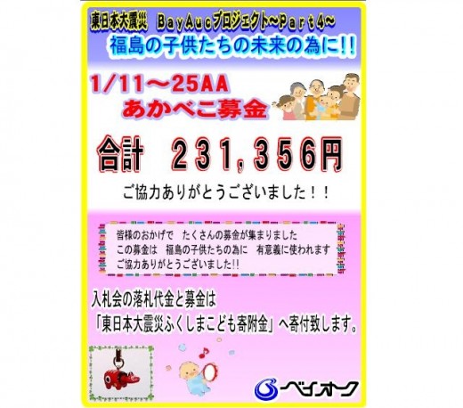 会員の善意（浄財）を『東日本大震災ふくしまこども寄附金』へ寄付