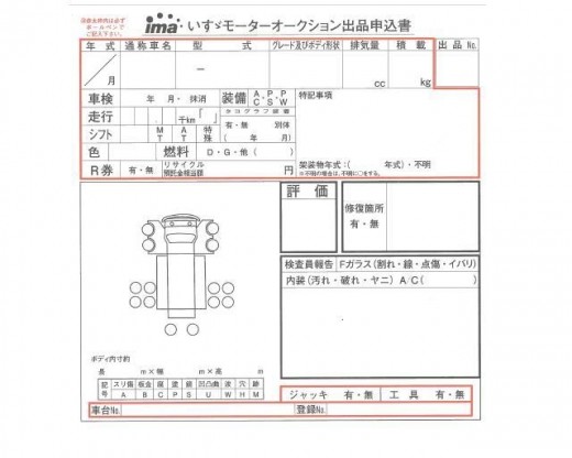 ４月から導入される内寸が表記される出品表