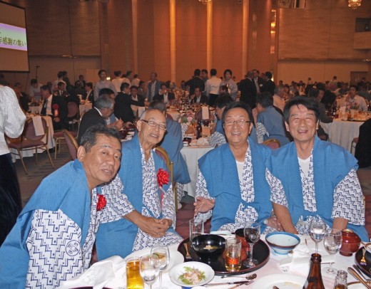 左からＪＵ愛知樋田理事長・ＪＵ中販連澤田会長・ＪＵ広島二村理事長・ＪＵ広島安部副会長