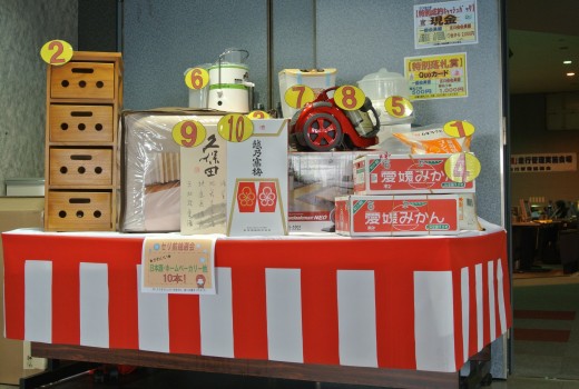 セリ前抽選会の豪華賞品