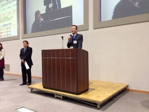 今回のイベントの幹事店 中部三菱自動車販売 印藤啓孝社長も挨拶に立った