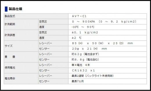 エアモニ３製品仕様