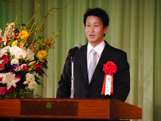 AA業界関係者を代表してJAAの田畑利彦社長兼CEOが祝辞を述べた