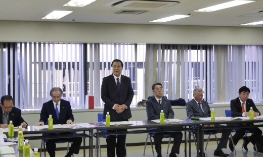 松永会長が挨拶を述べ、キャンペーンの成功と結束強化を呼びかけた