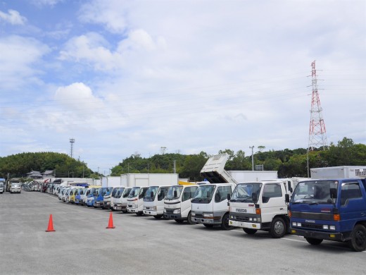 車路をしっかりと確保した出品ヤード