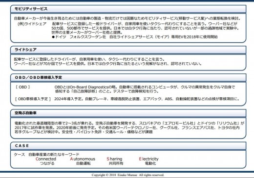 自動車業界のこれからの変化（資料抜粋）