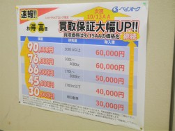 買取保証は毎週タイムリーに改定する