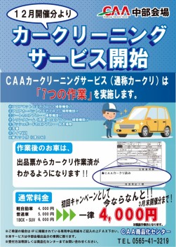 カークリーニングサービスを開始