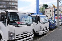 豊富な在庫車が並ぶ展示場