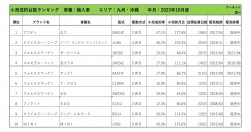 2023年10月度　輸入車自動車小売成約台数ランキング【九州・沖縄エリア】