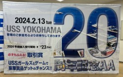 横浜港が写る２０周年記念看板
