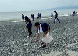 海岸清掃の様子