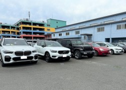 バラエティに富んだ輸入車が並ぶ