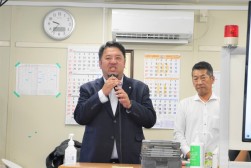 濱青年部会長が感謝の言葉を述べた