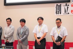 写真左からＪＵ熊本・満田理事長、ＪＵ宮崎・平山理事長、牟田会場長、大峰統括部長