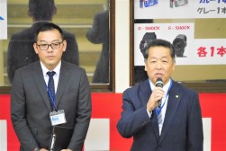 ＪＵ京都の三田村流通委員長が祝辞を述べた