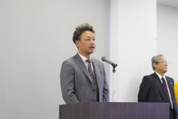 ＪＵ中四国青年部会の森本代表幹事があいさつ