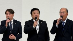 左からＪＵ栃木・秋元理事長、ＪＵ茨城・長嶋理事長、ＪＵ群馬・神保理事長