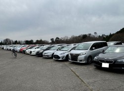 多数の出品車が並ぶ