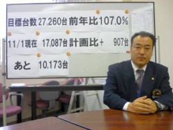 抱負を語る小野田流通委員長