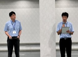 営業課の青木課長（右）が当日のイベントを紹介