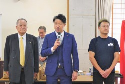 ＪＵ中四国青年部会の上西代表幹事があいさつ
