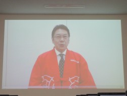 セレモニーでは久野社長のあいさつが放映された