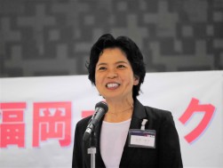 ＪＵ長崎事務局の松井さんがあいさつを述べた
