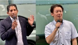 ジャガット理事（左）がスリランカを、外池理事が豪州の情勢を説明