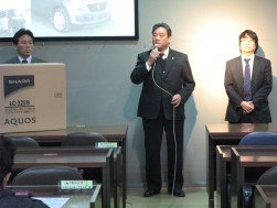 宮崎理事長は会員にクレジットキャンペーン、そしてAAなど1年を通した協力に謝辞を述べた