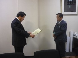 感謝状授与式の模様