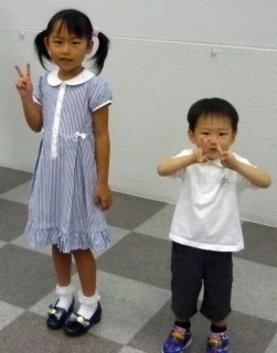 左）中谷天音（なかたにあまね）ちゃんと天道（たかみち）君