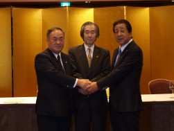 (左から) ＪＵ東京土屋理事長、ＪＵ神奈川山田理事長、ＪＵ千葉北島理事長