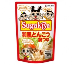 スガキヤラーメンの味をイメージしたとんこつと魚介だしをきかせた和風とんこつ味の鍋つゆ。具材に味がのるように、にぼしと鰹節の魚粉を加え全体的に濃厚に仕上げている。
