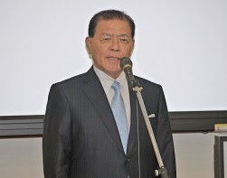 祝辞を述べるＪＵ九州・北薗幸二会長（ＪＵ鹿児島理事長）