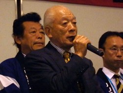 ＪＵＣ社長兼ＪＵ三重理事長の元坂理事長から祝辞が述べられた