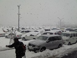 まるで雪国のような積雪