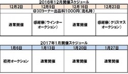 １２月２３日が年内最終、１月６日初セリの予定