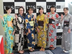 女性スタッフ全員が浴衣姿でお出迎え