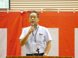 ＬＡＡ岡山の平田英之課長が来場会員に挨拶