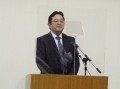 ２３周年を迎え感謝の言葉を述べる斉藤社長