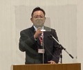 新年のあいさつを述べる斉藤社長