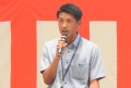 セリ前にあいさつを述べる和田会場長代行　　