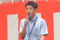 セリ前にあいさつを述べる和田会場長代行　　