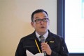 大峰統括部長が会員への感謝の言葉を述べた