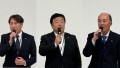 左からＪＵ栃木・秋元理事長、ＪＵ茨城・長嶋理事長、ＪＵ群馬・神保理事長
