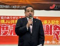 千﨑理事長が一年間の協力に感謝の言葉を述べた